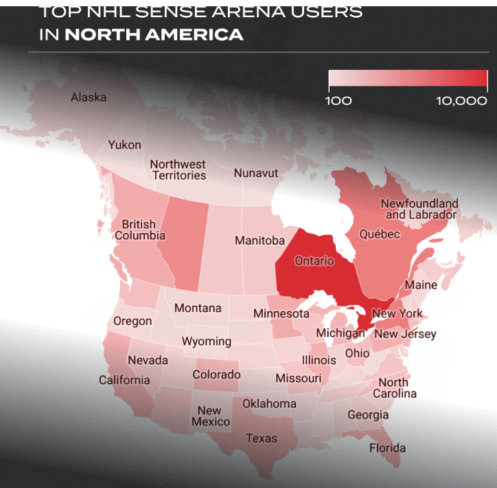 Sense Arena USA usage map